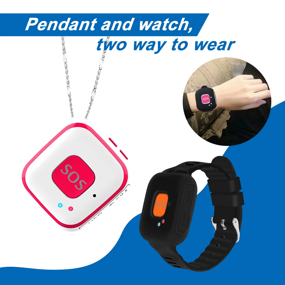 ReacFar Micro Localizador GPS para Niños, Collar con Alarma para Personas  Mayores, Localizador de Rastreo GPS, Tarjeta SIM GSM, Mini Reloj Personal 