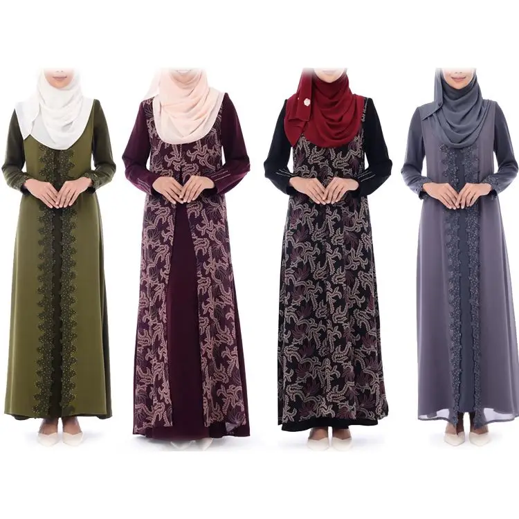 2019 Maxi in Prayer Simple Dress Muslim Modern Dubai Abaya New Design for Indonesia Kebaya