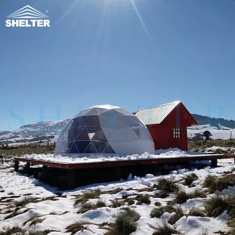 Snow Proof PVC 6m Diameter Winter Camping Geodesic Igloo Dome Tent