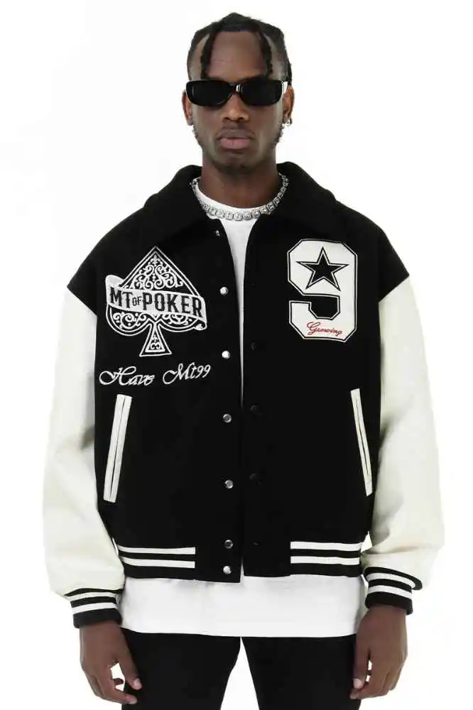 DCY Varsity Jacket Men's Black Custom Football Training Gear