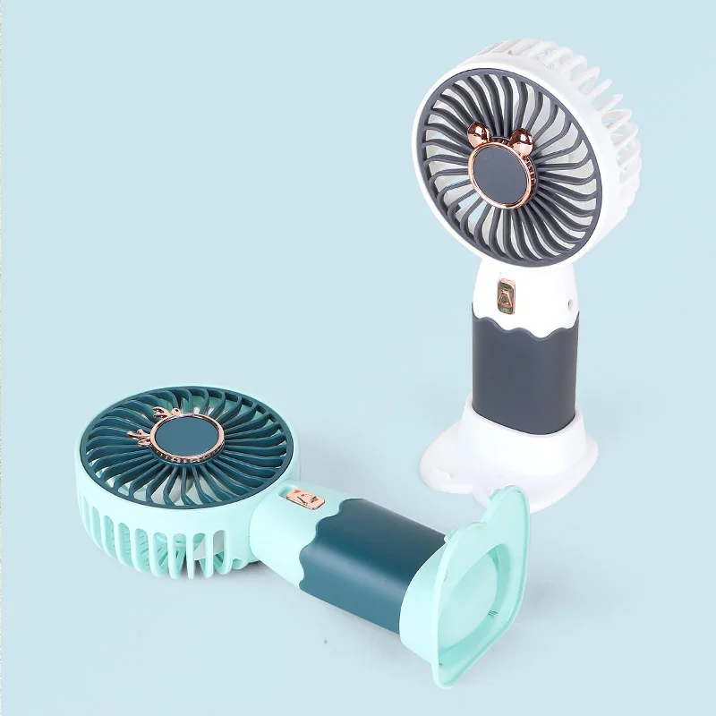USB Rechargeable Mini Portable Fan Detachable Base Cute 5V Wind Speed Desktop Fans for Office Study Car Home Use Battery-Powered