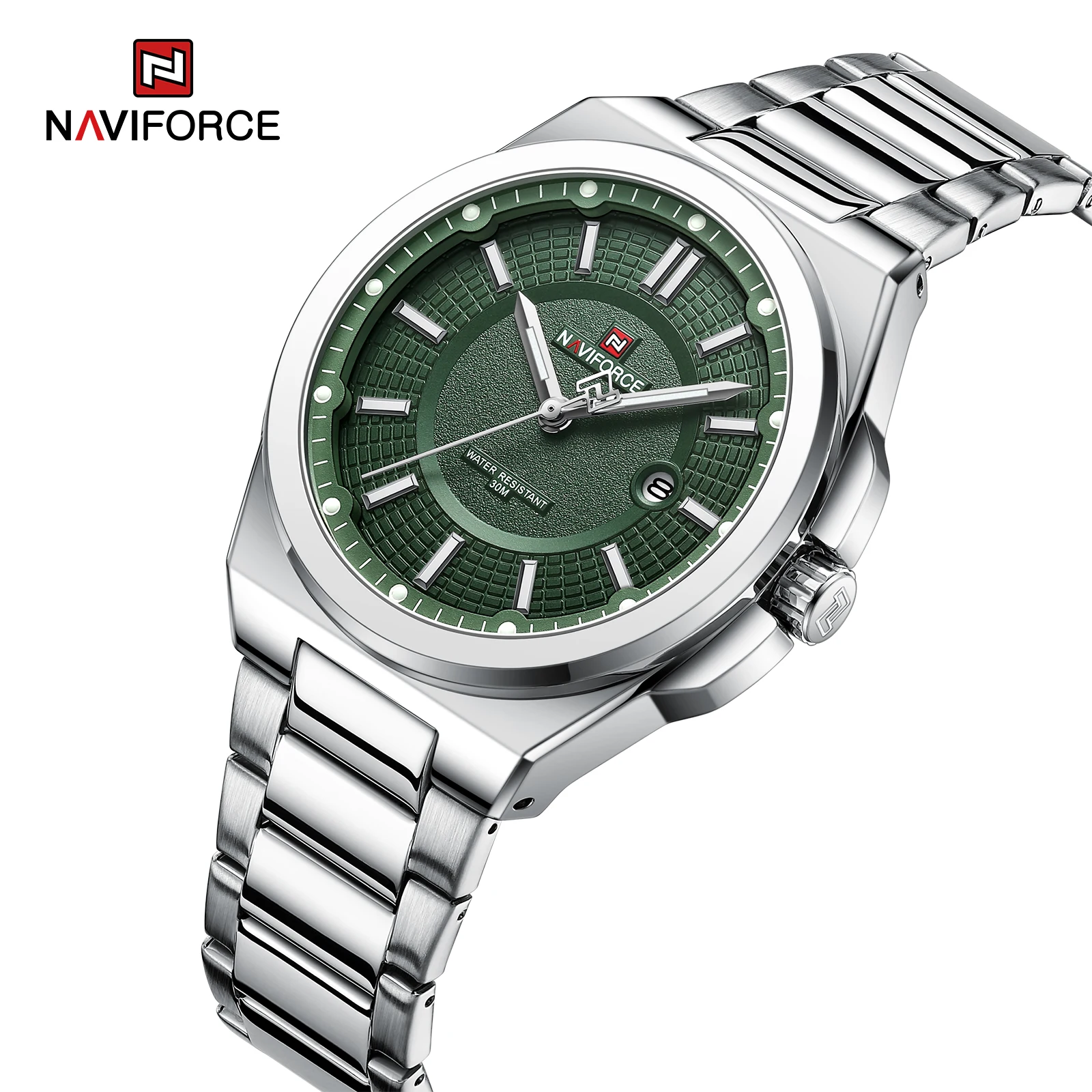 Naviforce 9212 Mens Watch Luxury Stainless Steel Quartz