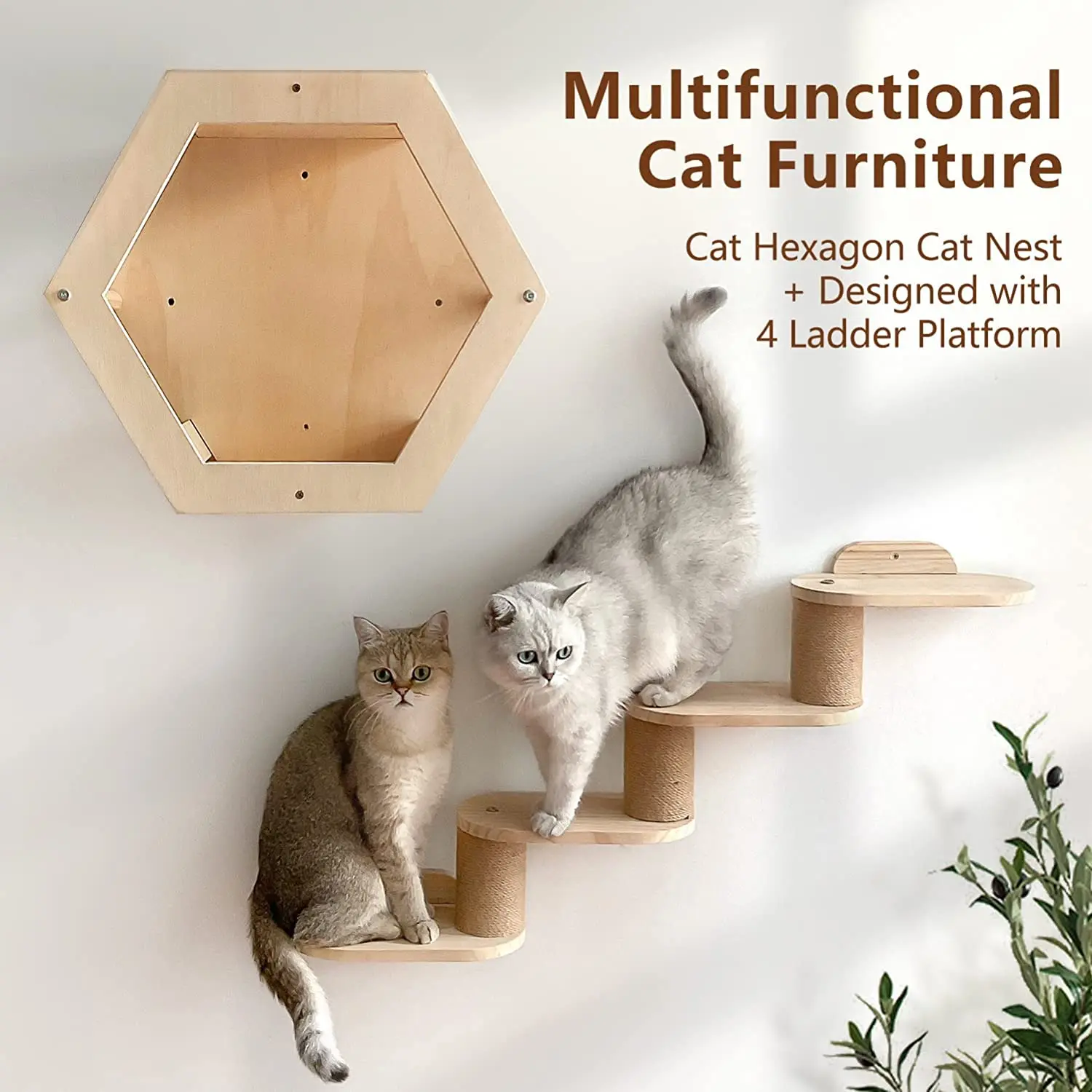 Cat Shelves Condos Cat Furniture Wall Mounted Cat Wall Steps Set With Hexagon Shelves Buy Cat