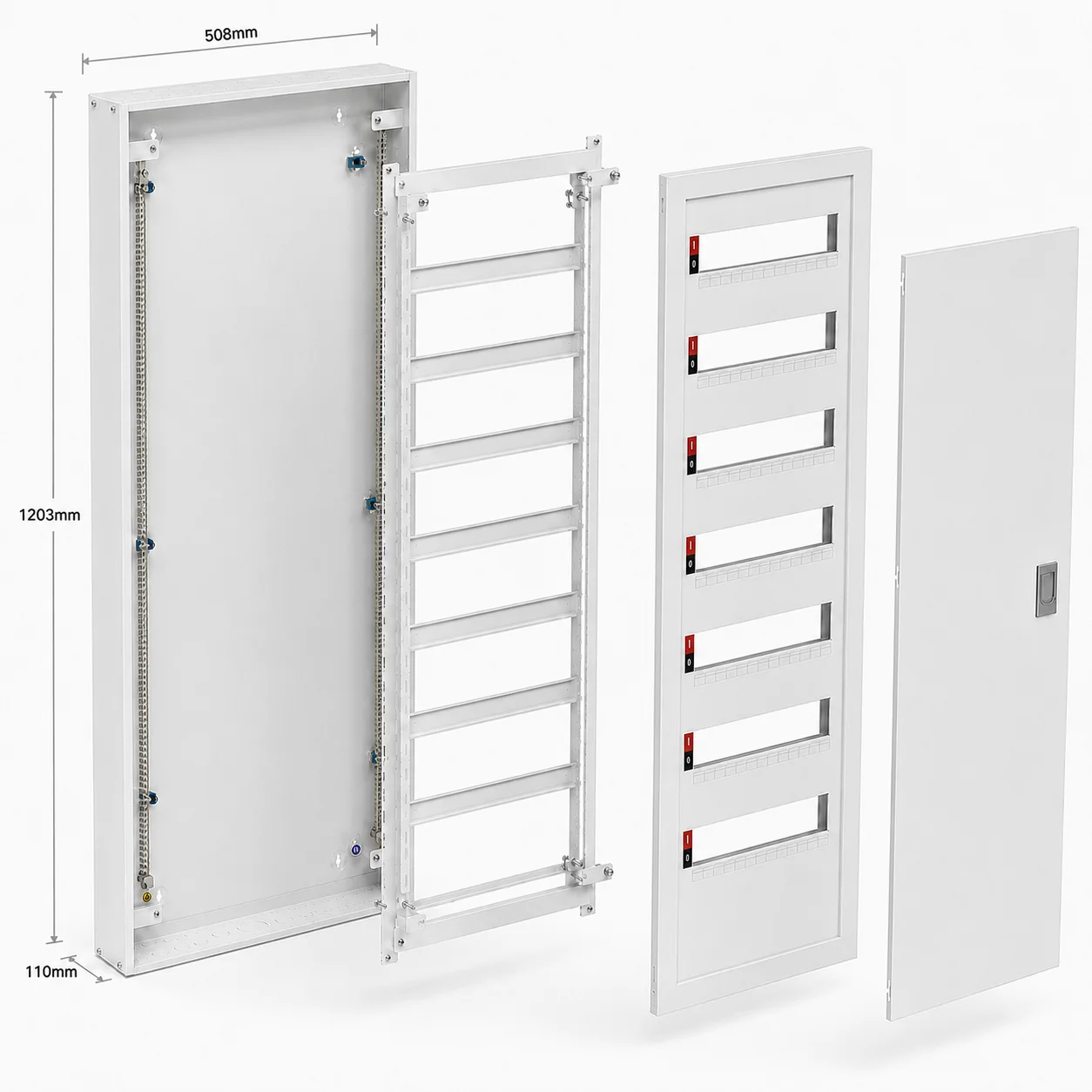 Waterproof metal distribution board dimensional drawings and measurements