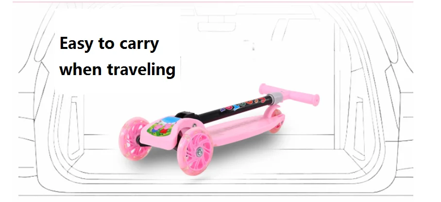 Hot Sale Scooter For Kids, Adjustable & Folding 3 Wheel Scooter, LED Light Up Wheels, For 2-8 Years Old, PACK OF 1, MULTICOLOR image