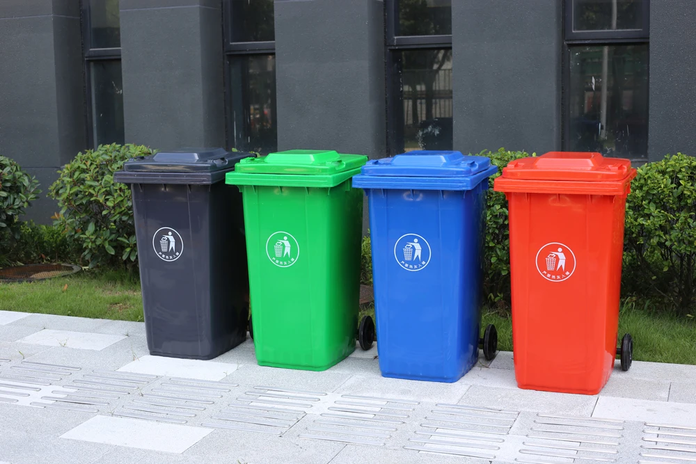 360l Outdoor Plastic Garbage Container Recycling Wheelie Bin Dustbin ...