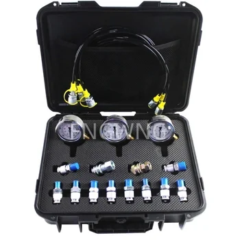 3 Pressure Gauges Hydraulic Gauge Test Kit Tool Set For All Model Excavator Construction Machinery