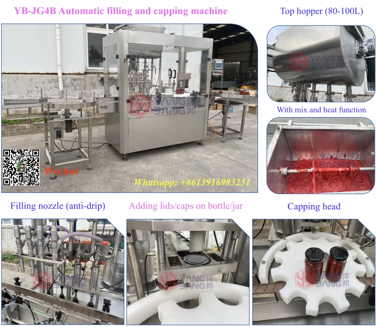 Yb-jg4b Automatic Chili Sauce Tomato Paste Filling Machine Plastic ...