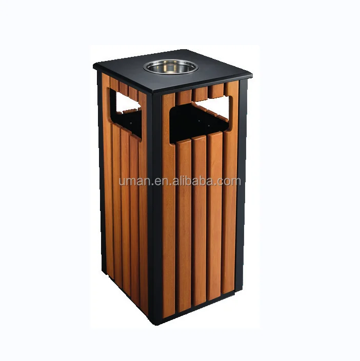 Outdoor Rubbish Bin/wood Outdoor Waste Bin With Ashtray Buy Wood Park Dustbin,Outside Round