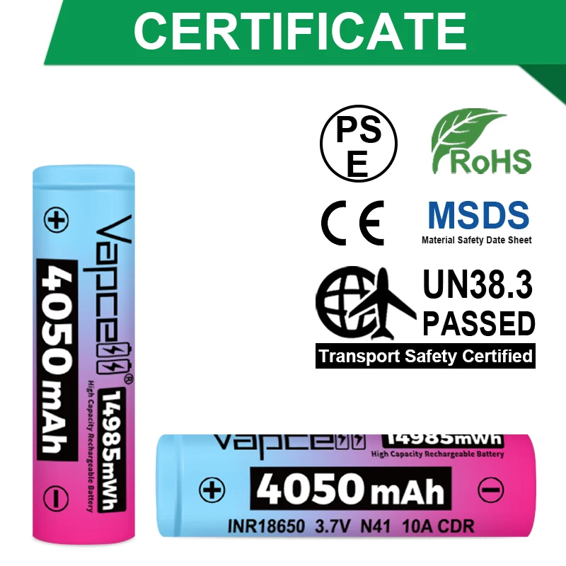 Vapcell 18650 N41 3.7V 4050mAh Lithium-ion Battery Special for Power Tools & Flashlights Vapcell 18650 N41 3.7V 4050mAh Lithium-ion Battery Special for Power Tools & Flashlights
