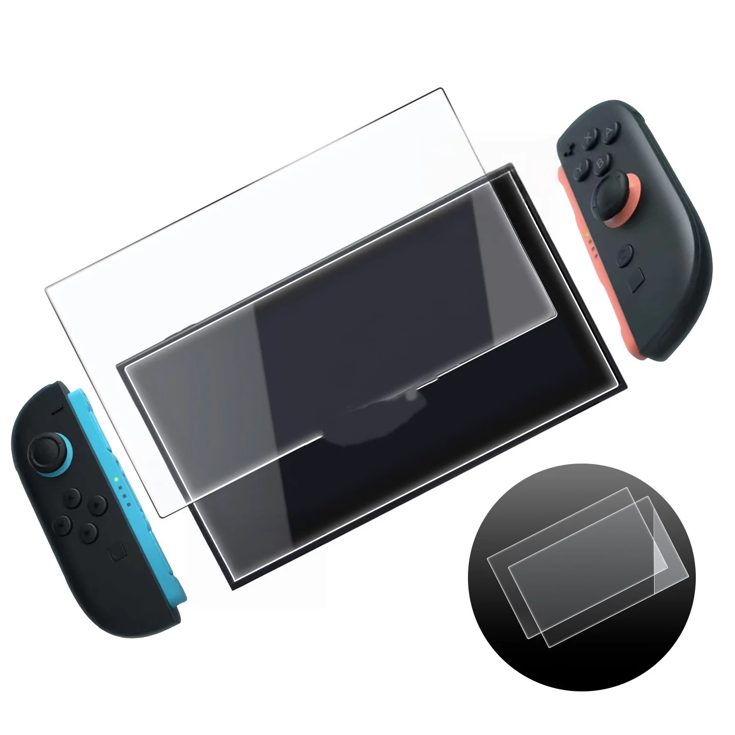 product laudtec hardness tempered glass screen protectors for nintendo switch 2 gaming console tempered film set-2