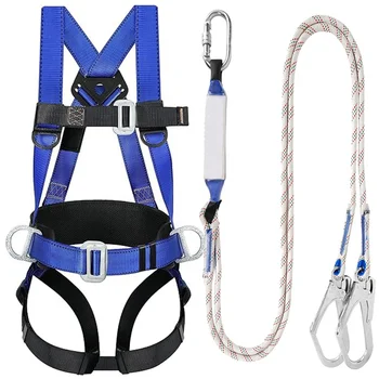 HN3006B Full body Harness Fall protection high altitude Aloft high height work security double hook Lanyard with shock absorber