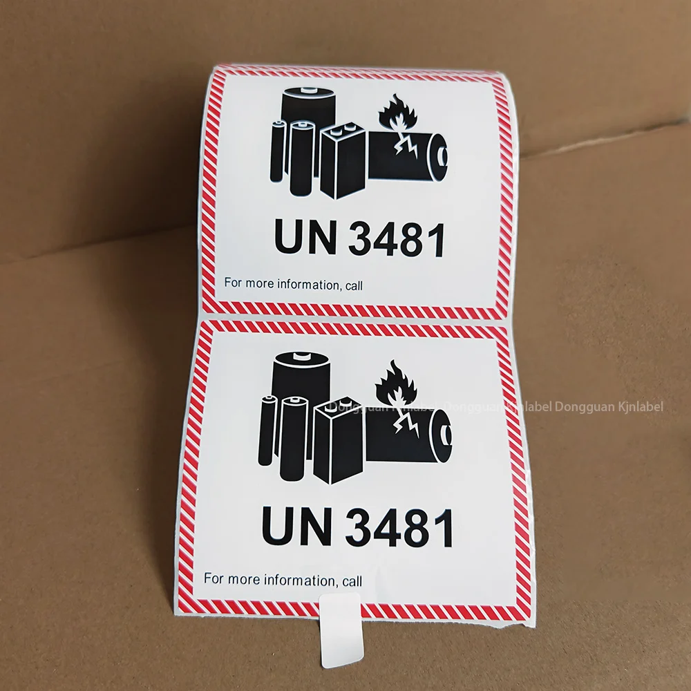 UN3481 UN3480 Caution Label Warning Label Sticker Shipping Warning Sticker Labels for Air Sea Road and Rail Transportation