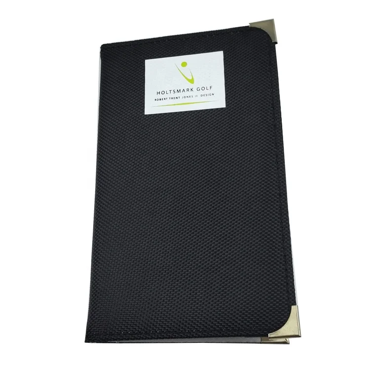 Custom Logo Printing Fabric Nylon Black Golf Scorecard Holders details