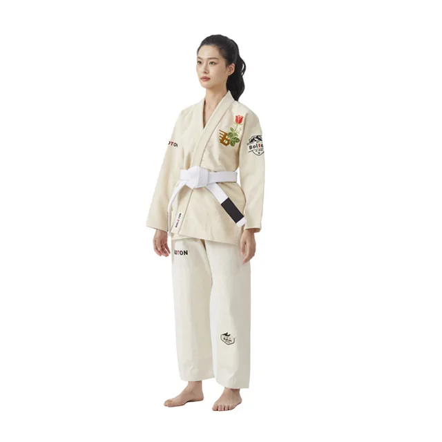 OEM Customized 100% Cotton 450 Grams Pre-Shrunk Adult Martial Arts Training Apparel Custom Logo Embroidery Pearl Weave Wholesale