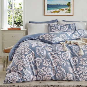 New Design Floral Pattern 3pcs King Size Polyester Duvet Cover Bedding Set Breathable Skin-Friendly Bed Covers Duvet Bedding Set