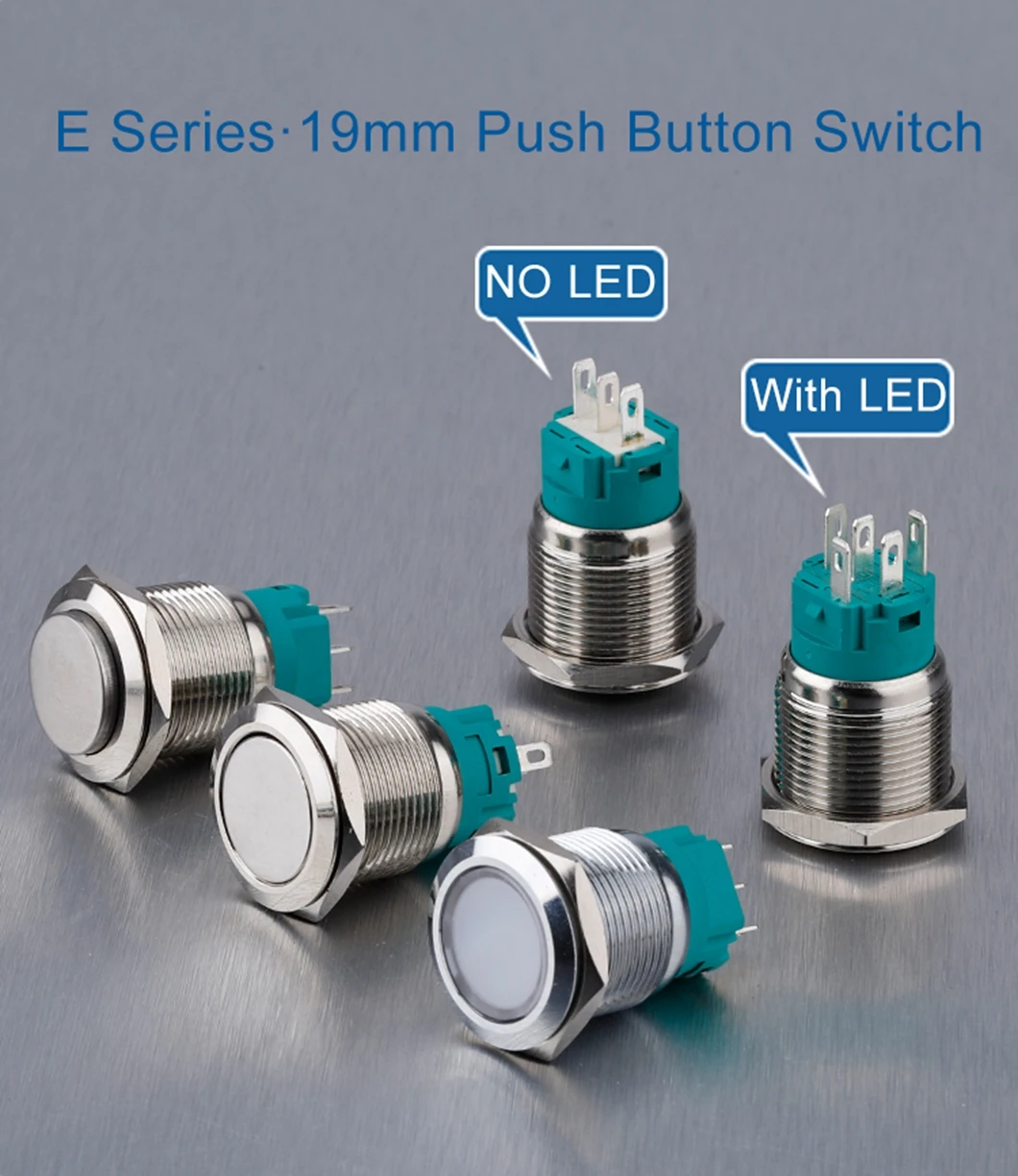 Push Button Switch On Off Switch Metal 19mm 220vdc With Led Light ...