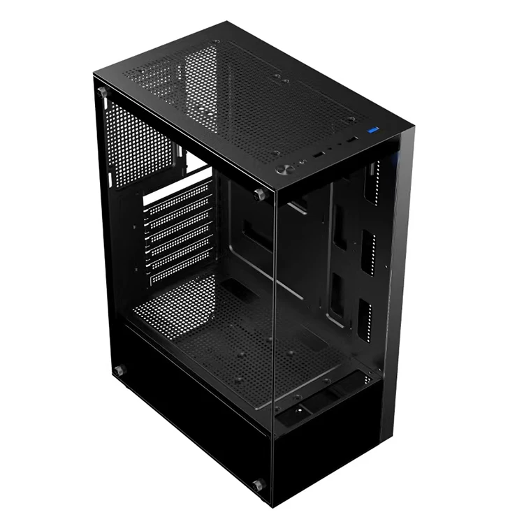 Ruix Phantom 2 Black SPCC Tempered Glass Computer Case ATX Mid Tower MATX Transparent CPU Cabinet Gaming Pc Case