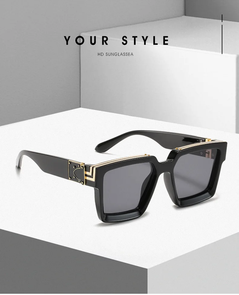 New Fashion Brand Sunglasses Internet Celebrity Inspired Large Frame  Women's Millionaire Fashion Sunglasses Men's Sunglasses