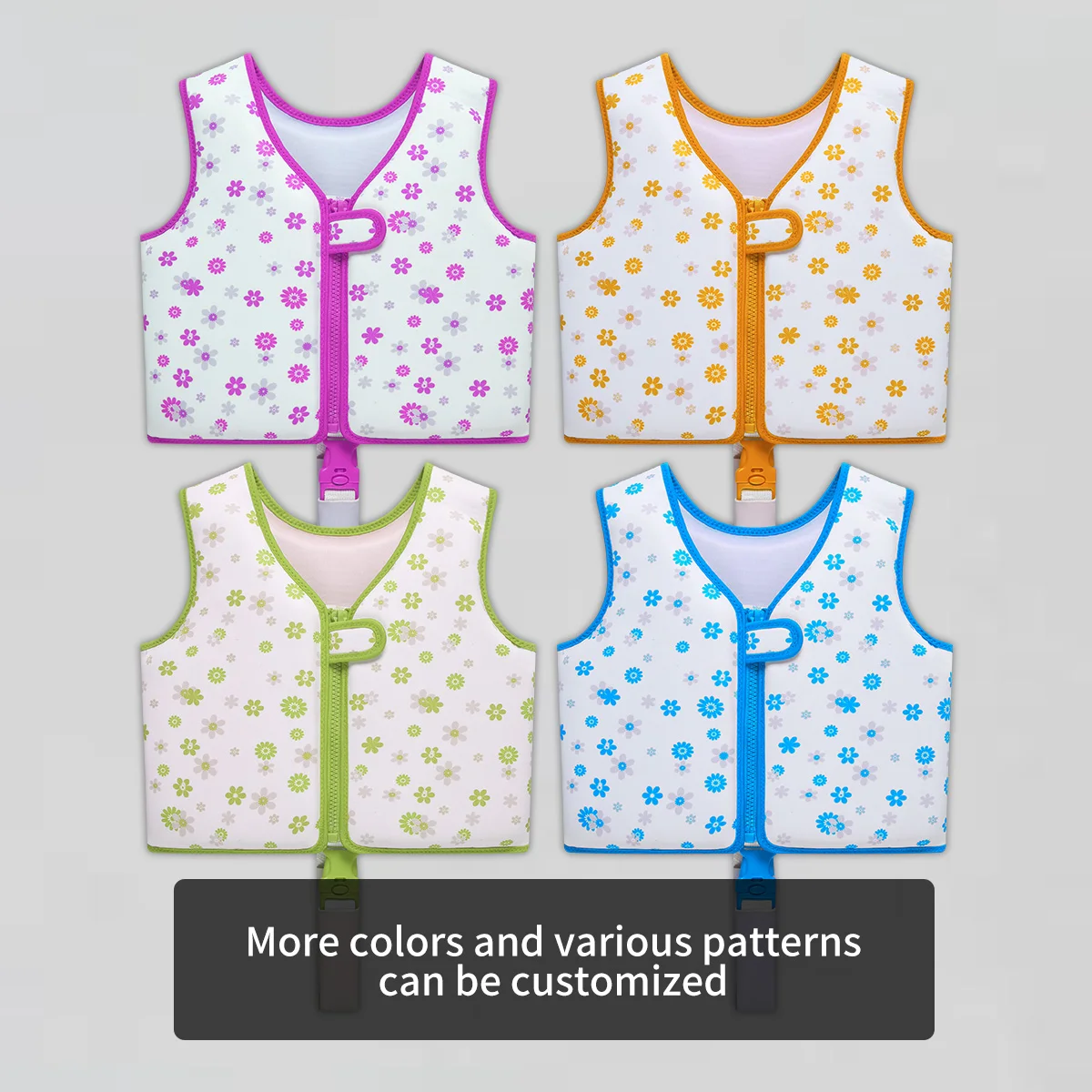 Custom Logo Kids Neoprene Swim Vest Floats Jacket Adjustable EPE Foam Life Jacket for Children Babies Waterfun Floating Gear