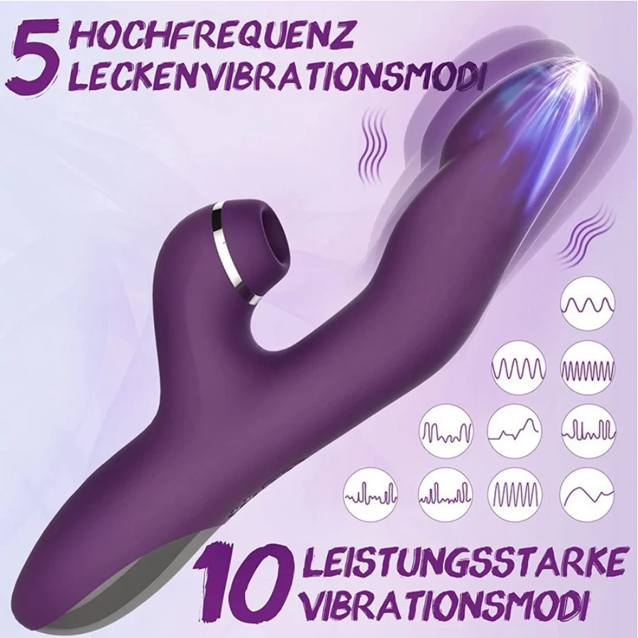 3 in 1 Clitoral & G-Spot Vibrator with 10-Speed Vibration USB Rechargeable & IPX7 Waterproof for Women