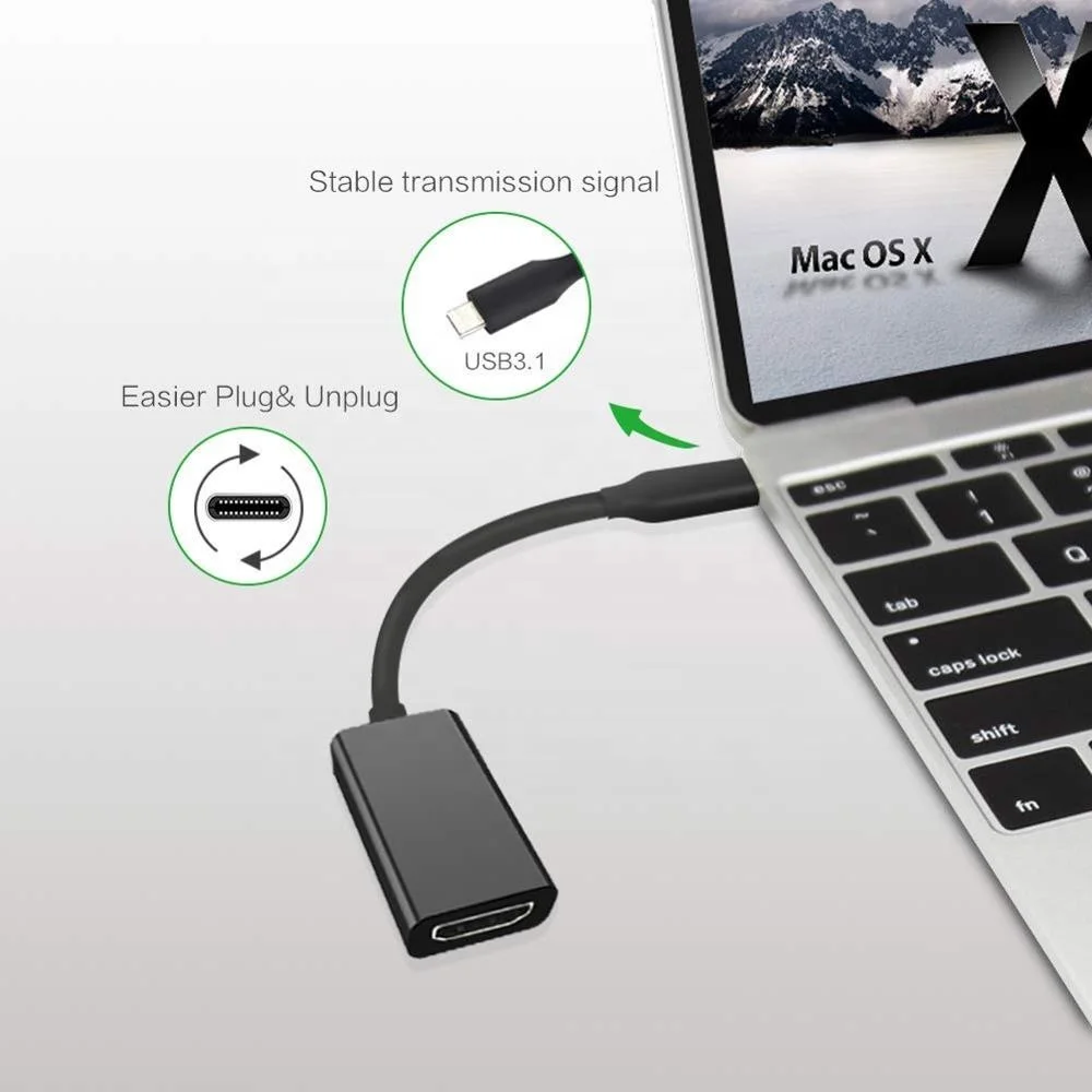 20 см 4K Тип C к HDMI адаптер USB 3 1 USB-C USBC для подключения женскому кабелю