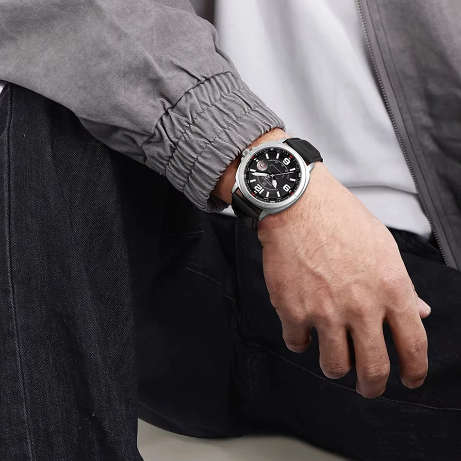 NAVIFORCE 8078 Men's Quartz Watch with Leather Band