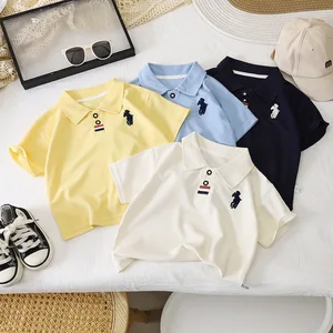 Boys POLO shirt summer new embroidered baby casual lapel children's short-sleeved T-shirt 2026 summer children's clothing batch