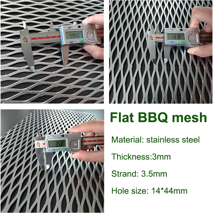521*360mm Bbq Mesh Food Grade Stainless Steel Diamond Expanded Metal