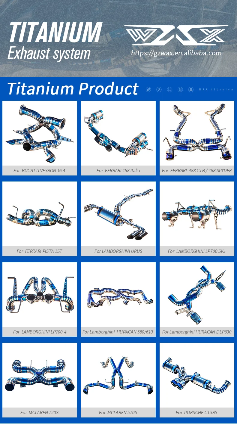 Performance Titanium Exhaust Pipe Cat-back Exhaust For Porsche 991 GT3RS 2010-2022 Titanium Alloy Tailpipes