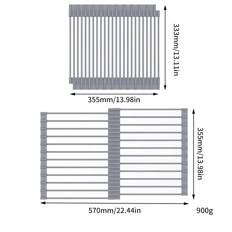 Expandable Roll up Dish Drying Rack for Kitchen Adjustable Foldable Silicone Wrapped Large Over the Sink Roll up Dish Drainer