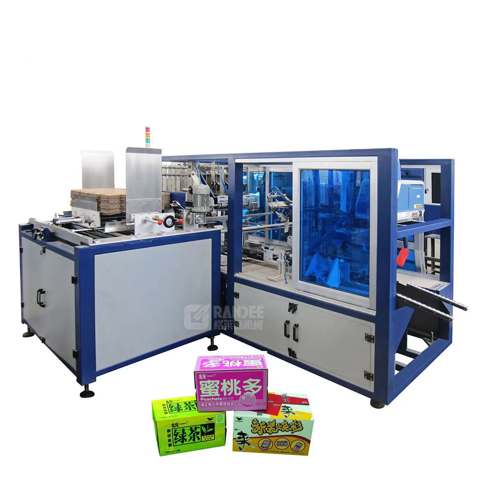 Automatic conveyor belt carton box bottle packaging machine milk beer juice bottle packing machine