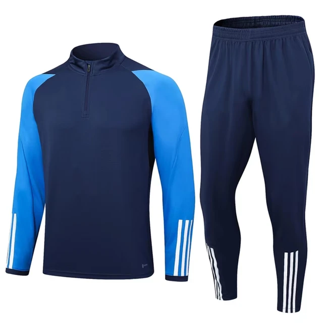 24 new season embroidered half zip football jersey set for adults autumn and winter long sleeved sports training jersey