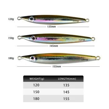 Night-Glow Speed-Sinking Artificial Hard Bait Metal Fish Lure 150g 180g Sea Fishing Boat Fishing Tuna – Metal Jig – view 3