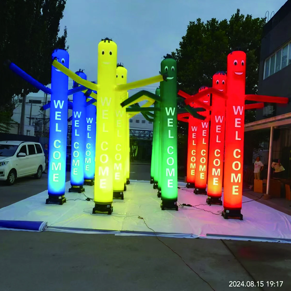 Promotion Customized Inflatable Advertising Tube Guy Wave Men Inflatable Sky Air Dancer with Logo Printed