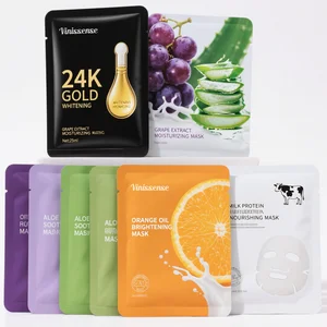 Korean Mascarillas Faciales Face Maskss Natural Plant Fruit Beauty Face Mask Skin Care Moisturizing Facial Mask Sheet