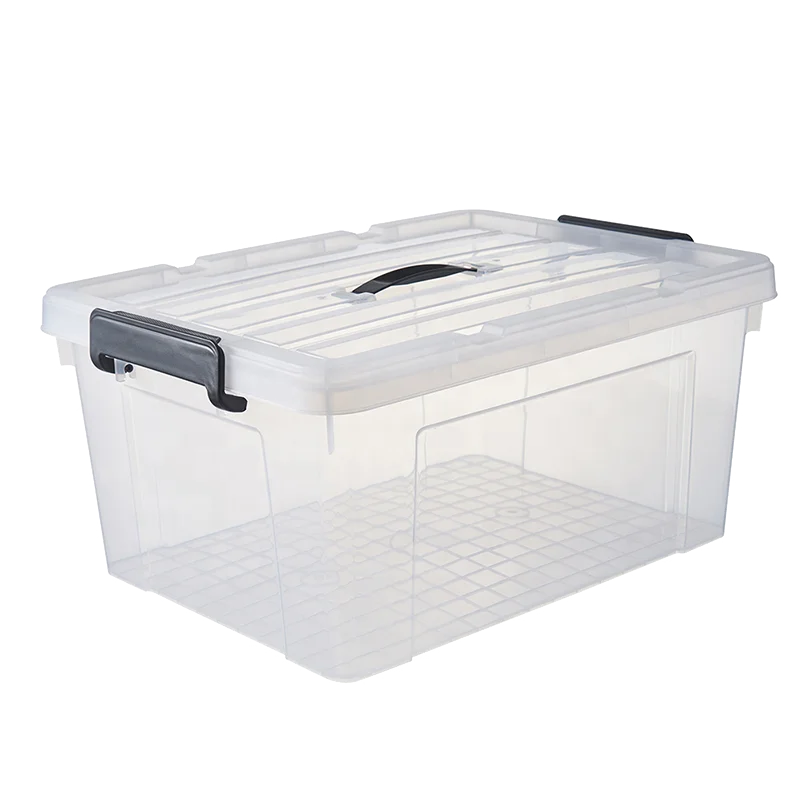 Buy Clear Transparent Large Plastic Clothes Storage Containers Tote Bin Box  With Lid from Linyi Jiuxu Plastic Products Co., Ltd., China