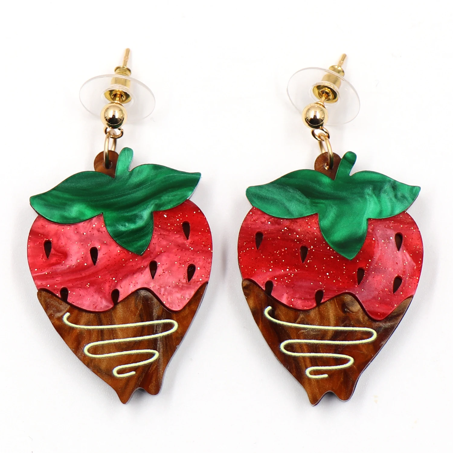 ERS558ER1831 1pair Top fashion CN Drop Chocolates strawberry cute Acrylic earrings Jewelry for women