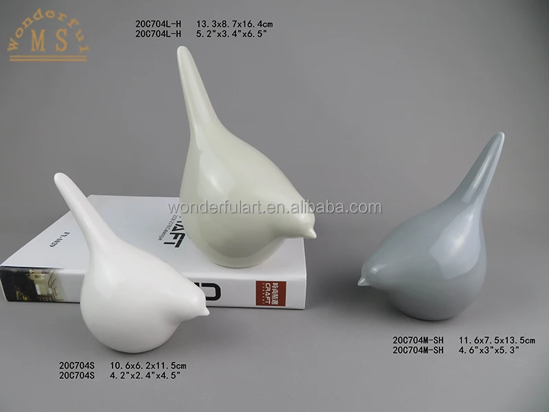 White sculpture ceramic bird figurine animal ornament crafts desktop statue porcelain figurine gifts home decoration
