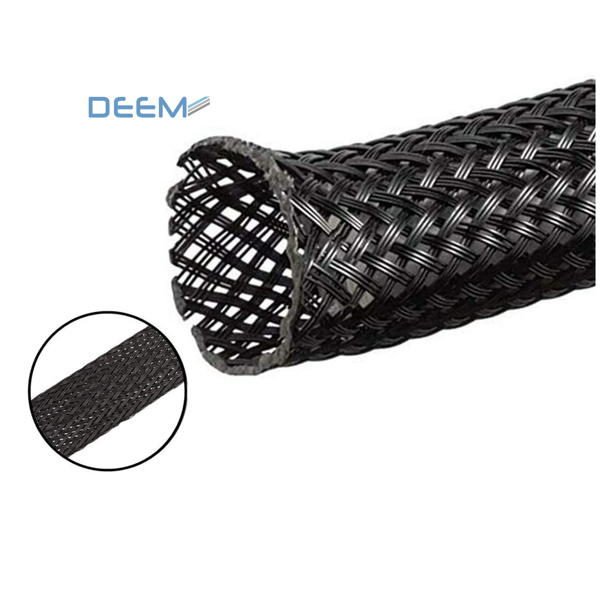 Deem Expandable Polyester Cable Sleeve Polyester Braided Abrasion Resistance Expandable Cable Braided Sleeving