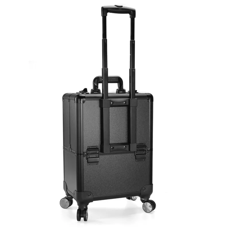 Factory Heavy Duty Hard Aluminum Carrying Tool Train Case Box With Wheels
