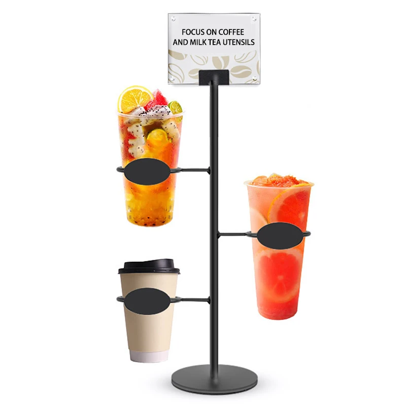 Iron Coffee Cup Holder Storage for Coffee Cup Counter Metal Display Stand Home Milk Tea Shop manufacture