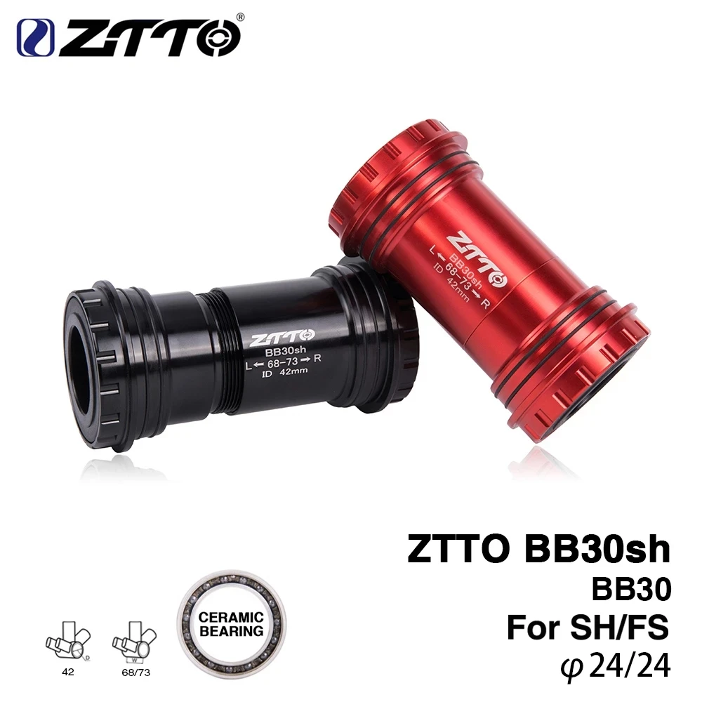 Ztto Bb30sh Bb30 24 Adapter Bicycle Press Fit Bottom Brackets Axle For Road Bike Parts Prowheel 24mm Crankset Chainset - Buy Bicycle Bb30 Sh 46x24mm 22mm Alloy Mountain Bike Bottom Bracket