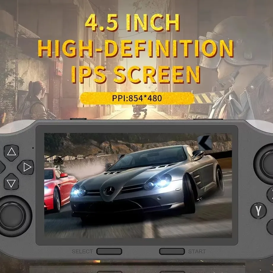 2025 New SF3000 4.5'' IPS Handheld Game Console Open Source OS Twin Joystick 3000mAh Power Bank Support WiFi Connection