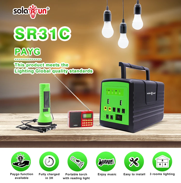 Solar Run Energy Pay As You Go Paygo Payg Solar System Home Power With Solar Panel Tv And Fan 6703