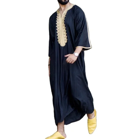 Bata musulmana árabe para hombres, disfraces de Thobe Ramadán, ropa sólida  árabe, pakistaní, Arabia Saudita, Eid, Turquía, Abaya, ropa nacional