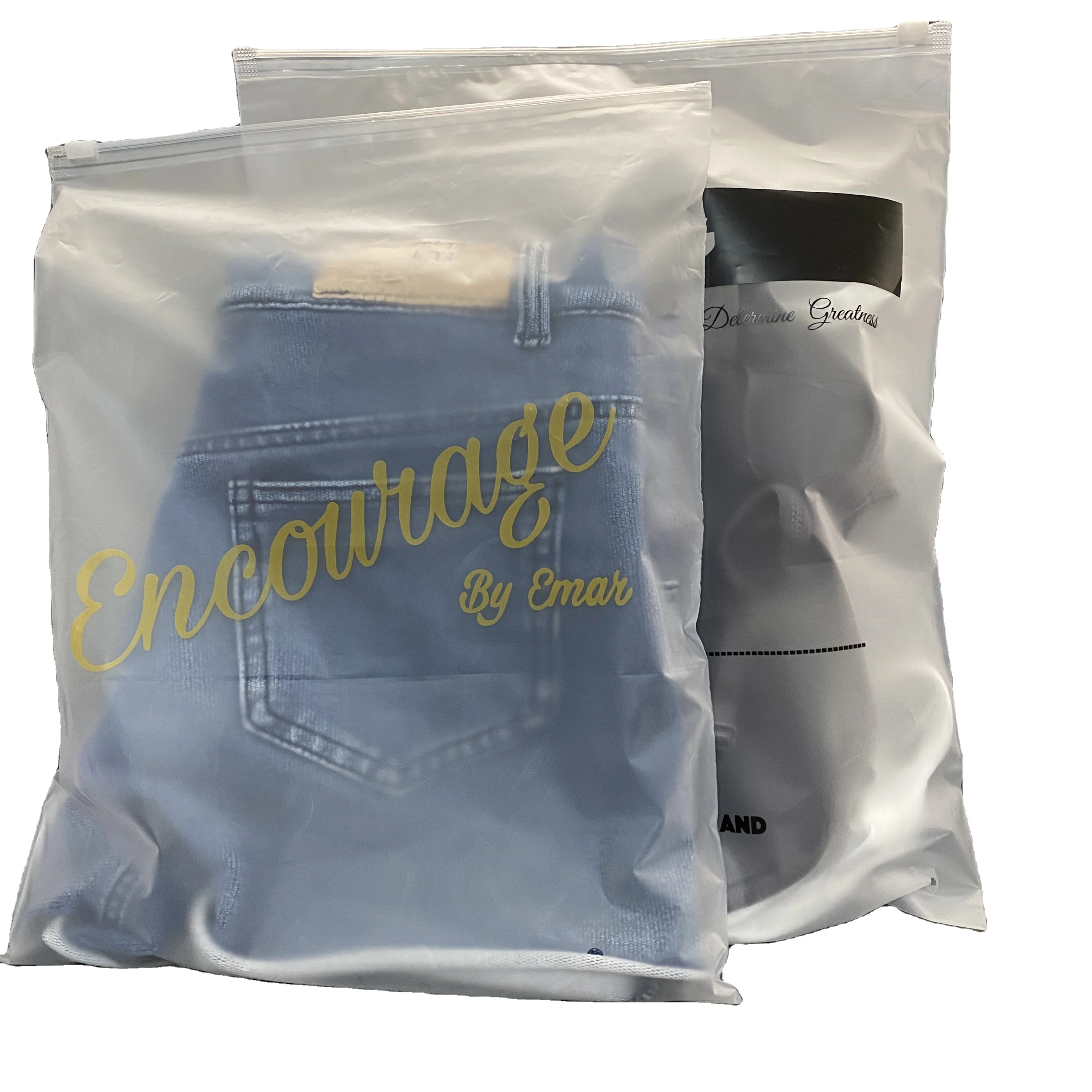 custom frosted biodegradable plastic packaging zipper