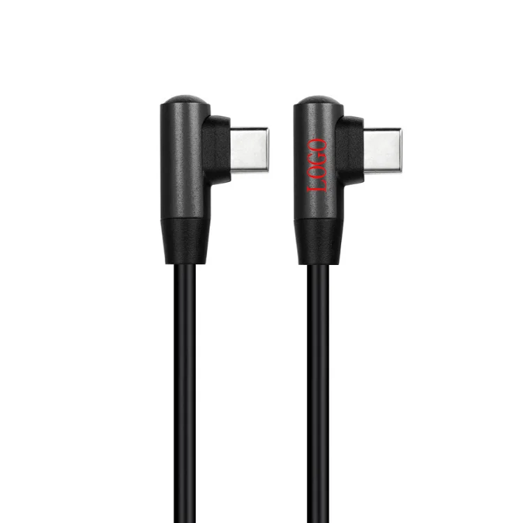 Type C L Shape Male to Male 90 Degree Fast Charging Cable Aluminum Shell Right Angle USB C Data Cable
