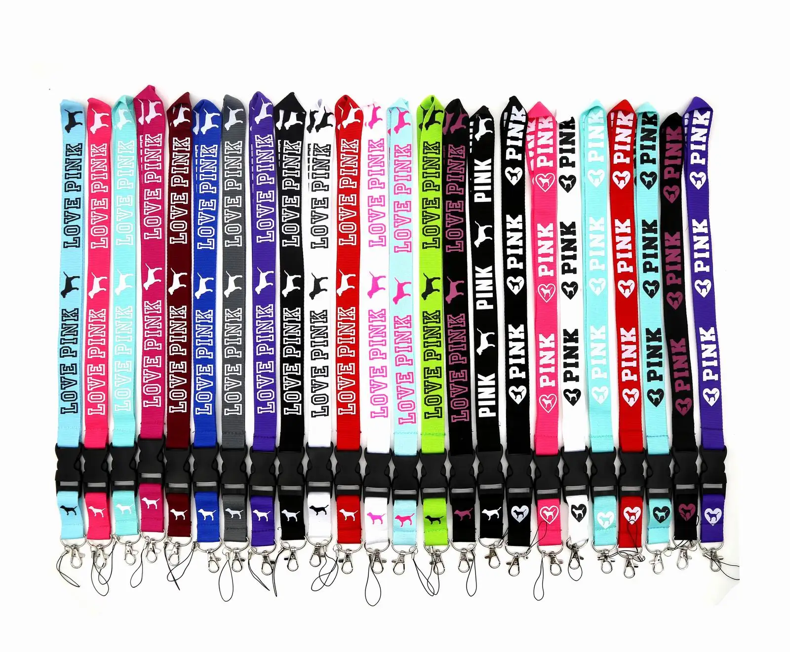 High Quality Lanyards With Logo Love Custom Pink Keychain Pink Keychain