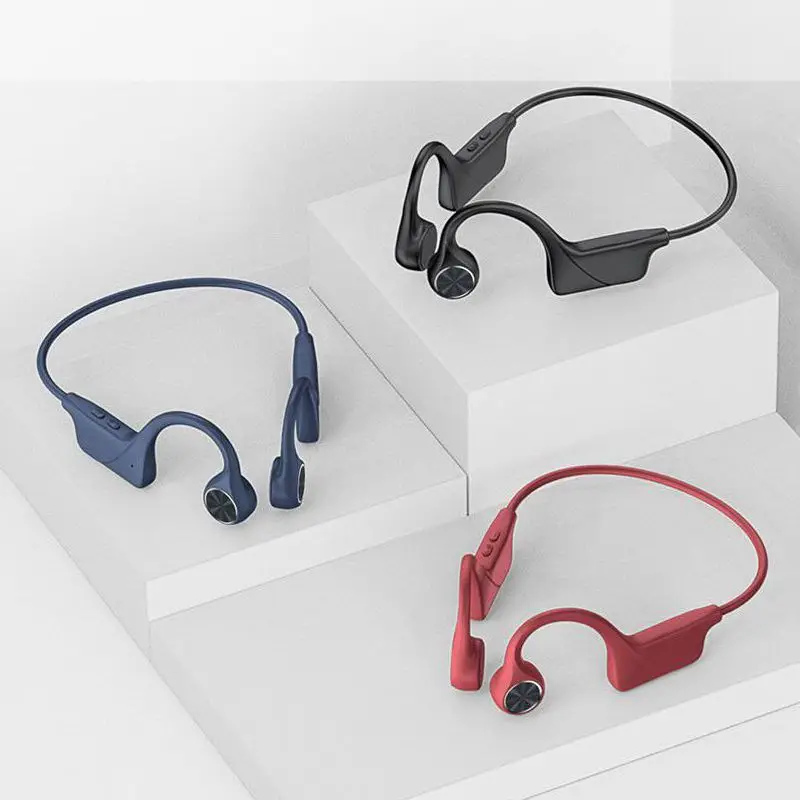 Auriculares de conducción ósea, auriculares abiertos inalámbricos,  auriculares Bluetooth de conducción de aire con micrófono, sonido estéreo  6D, 7